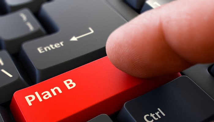 Keyboard with red Plan B key